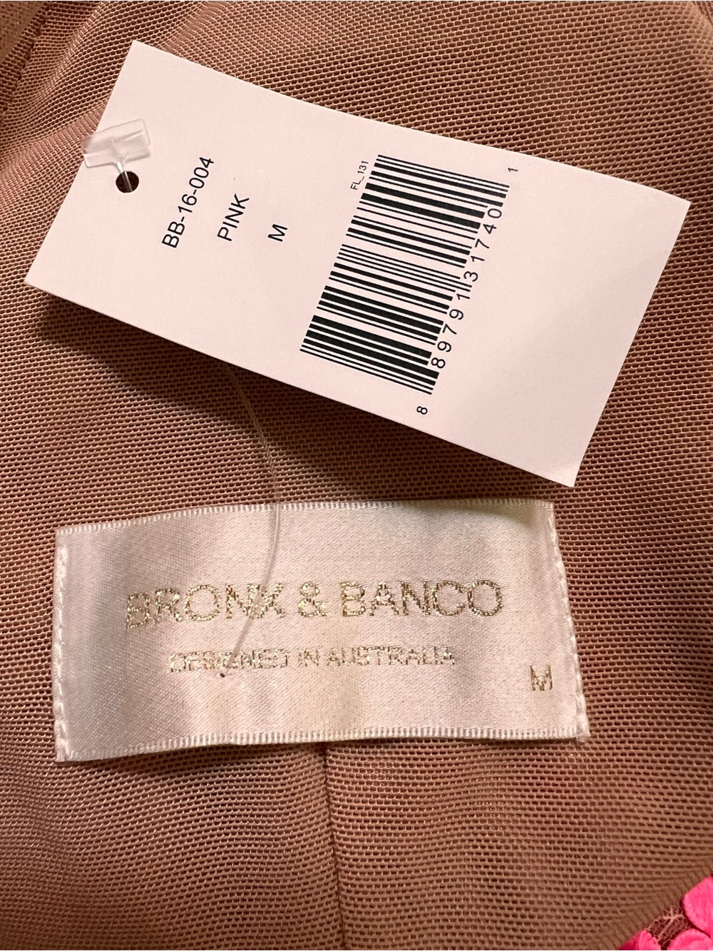 NWT Bronx and Banco Megan Mini Dress M Pink Lace Illusion Mesh Saks $450 - Picture 5 of 16